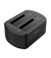 AISENS Estacion de Docking de Doble Bahia ASDS-D03B SATA 2.5/3.5 a USB 3.0/3.1 Gen1, Clone, Negra