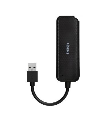 AISENS Hub USB 3.0, Tipo A M-4x Tipo A H, Negro, 15cm