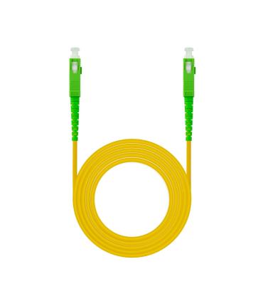 Nanocable Cable de Fibra Óptica SC APC a SC APC Monomodo Simplex LSZH, Amarillo, 1 m