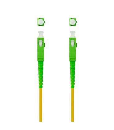 Nanocable Cable de Fibra Óptica SC APC a SC APC Monomodo Simplex LSZH, Amarillo, 1 m