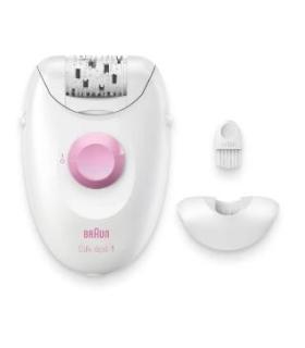 Braun Silk-épil 1 1-010 depiladora 20 pinzas Rosa, Blanco