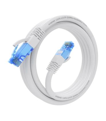 AISENS Cable De Red Latiguillo RJ45 Cat.6 UTP AWG26 CCA, Blanco, 3.0 m