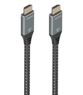 AISENS Cable HDMI V2.1 ultra alta velocidad   HEC 8K@60Hz 48Gbps, A M-A M, Gris Negro, 5.0m