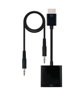 Nanocable CONVERSOR HDMI A SVGA+AUDIO, HDMI M-SVGA H+3.5 H, NEGRO, 10 CM+1.0 M