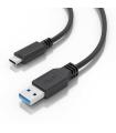 AISENS Cable USB 3.1 Gen2 10Gbps 3A, Tipo USB-C/M-A/M, Negro, 2.0m