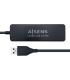 AISENS Hub USB 2.0, Tipo A M - 4 x Tipo A H, Negro, 30 cm