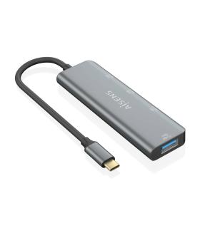 AISENS Hub USB 3.2 Gen2 10G USB-C, USB-C M-1xUSB-C H-3xUSB-A H, Gris, 15 cm