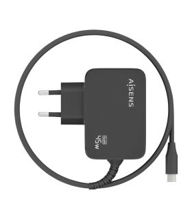 AISENS Cargador GaN 45W PD3.0 1xUSB-C 1.8m, Negro