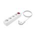 AISENS Base Multiple 4 Tomas con Interruptor con Cable 3×1.5mm2, Blanco, 1.4 m