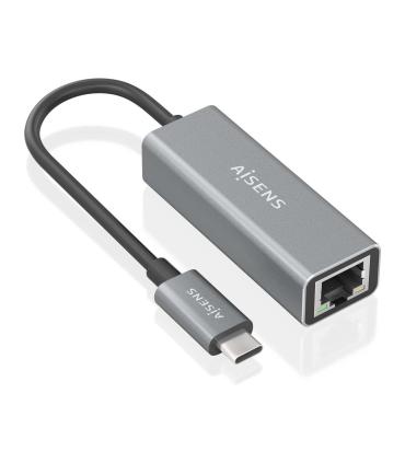 AISENS Conversor USB3.1 Gen1 USB-C a ethernet Gigabit 10 100 1000 Mbps, Gris, 15cm