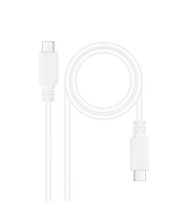 Nanocable Cable USB 2.0 3A, tipo USB-C M-USB-C M, Blanco, 1.5 m