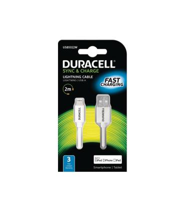 Duracell USB5022W cable de conector Lightning 2 m Blanco