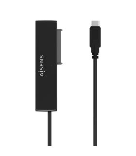 AISENS Adaptador ASE-35C02B SATA a USB-C USB 3.0 USB3.1 GEN1 para Discos Duros 2.5" y 3.5" con Alimentador, Negro