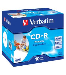 Verbatim CD-R AZO Wide Inkjet Printable 700 MB 52x 10 pieza(s)