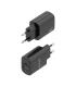 AISENS Cargador GaN 20W, 1xUSB-C PD3.0, 1xUSB-A QC3.0, Negro