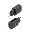 AISENS Cargador GaN 20W, 1xUSB-C PD3.0, 1xUSB-A QC3.0, Negro