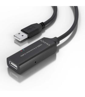 AISENS Cable USB 2.0 Prolongador con Amplificador, Tipo A M-A H, Negro, 5.0m