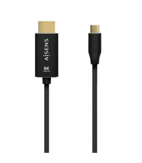 AISENS Cable Conversor Aluminio USB-C A HDMI 2.1 8k@60Hz, USB-C M-HDMI M, Negro, 2.0m