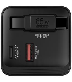 Verbatim GaN Charger 65W Universal Negro Corriente alterna Carga rápida Interior