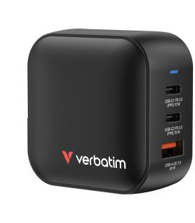 Verbatim Mini GaN Charger 70W Universal Negro Corriente alterna Carga rápida Interior