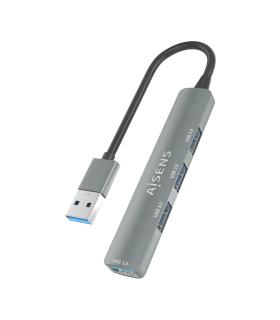 AISENS HUB USB 3.0 Aluminio, 1xUSB3.0 A H+3xUSB2.0 A H, Gris, 10cm