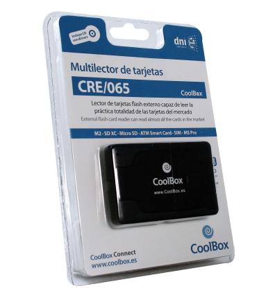 LECTOR TARJETA MEMORIA EXTERNO CRE-065 COOLBOX DNIe USB2.0 + CABLE