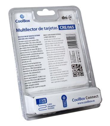 LECTOR TARJETA MEMORIA EXTERNO CRE-065 COOLBOX DNIe USB2.0 + CABLE