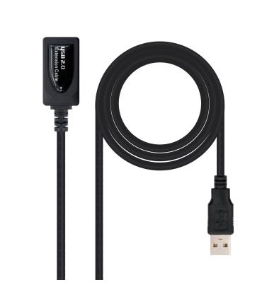 Cable Alargador USB 2.0 Nanocable 10.01.0211  USB Macho - USB Hembra  5m  Negro