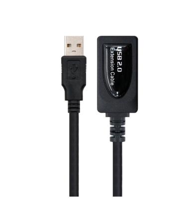 Cable Alargador USB 2.0 Nanocable 10.01.0211  USB Macho - USB Hembra  5m  Negro