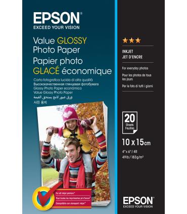 PAPEL FOTO GLOSSY EPSON 10X15 - 183GR M (20 HOJAS)