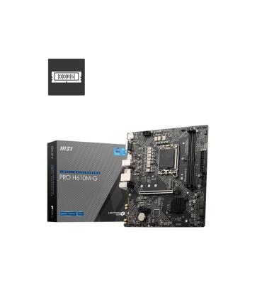 PLACA MSI PRO H610M-G,INTEL,1700,H610,2DDR5,96GB,VGA+HDMI+DP,4SATA3+1M.2,2USB2.0,2USB3.2,USB-C,1GBLAN,MATX