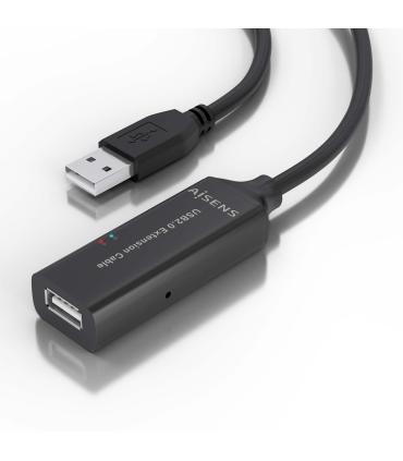 Cable Alargador USB 2.0 Aisens A101-0915  USB Macho - USB Hembra  10m  Negro