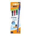 Caja De Bolgrafos De Tinta De Aceite Bic Cristal Original 516343/ 4 Unidades/ Colores Surtidos