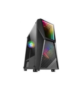 Caja Atx Semitorre Gaming Mars Gaming Mc777 Black Frontal Con Espejo Infintio Argb 2xventiladores 120mm Chroma Sin Fuente De