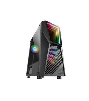 Caja Atx Semitorre Gaming Mars Gaming Mc777 Black Frontal Con Espejo Infintio Argb 2xventiladores 120mm Chroma Sin Fuente De