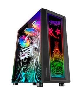 Caja Atx Semitorre Gaming Mars Gaming Mc-art Black Lateral Y Frontal Personalizable Con Iluminacion Rgb Sin Fuente De Aliment