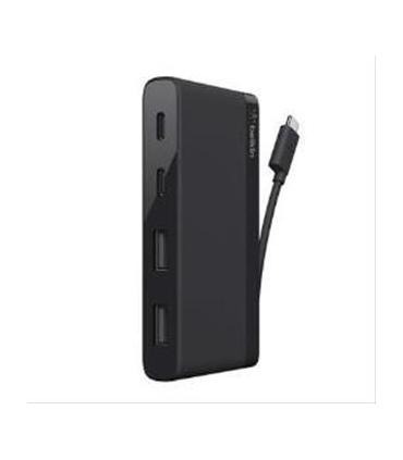 Minihub Usb-c Belkin F4u090btblk 4 Puertos, 2 Usb-c, 2 Usb-a Color Negro