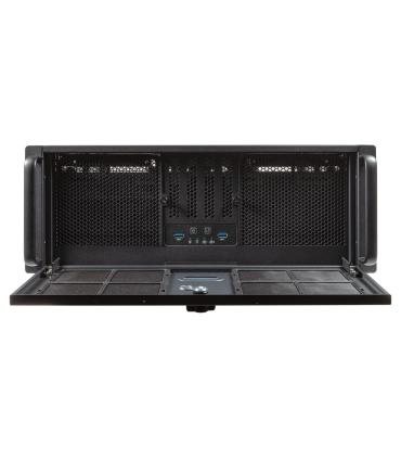 Caja Rack 19 Unykach Uk51918 4u Atx Color Plata Negro 3 Bahias 1x Usb3.0 1xusb-c F.a Atx  Redundante Cierre Con Llave