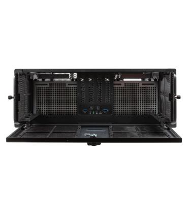 Caja Rack 19 Unykach Uk51918 4u Atx Color Plata Negro 3 Bahias 1x Usb3.0 1xusb-c F.a Atx  Redundante Cierre Con Llave