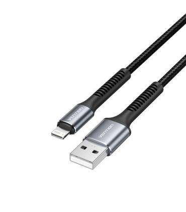 Cable USB 2.0 Lightning Vention H14BF/ Lightning Macho - USB Macho/ 10W/ 480Mbps/ 1m/ Negro