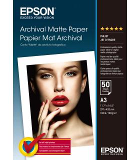 Epson Papel Mate Larga Duracion (Archival Matte Paper) A3, 50 Hojas De 189g.