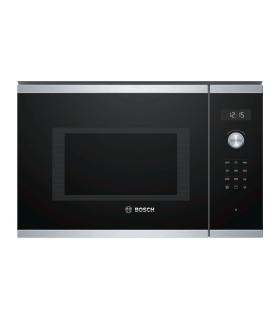 Microondas Integrable BOSCH BEL554MS0 Display LED Capacidad 25L Con Grill Color Cristal Negro Inox Sin Marco