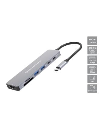 Docking Usb-c  7-in-1 Conceptronic Donn28g 1xhdmi 4k 2xusb-a 3.0 2xusb-c Pd 100w 1xsd 1xmicrosd