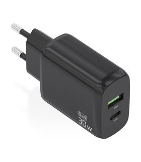 Cargador GaN De Pared Aisens A110-0924  1xUSB Tipo-C  1xUSB  30W  Negro