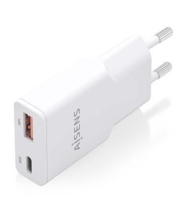 Cargador GaN De Pared Aisens ASCH-30W2P046-W  1xUSB Tipo-C  1xUSB  30W