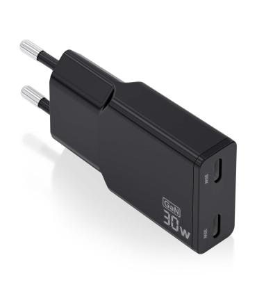 Cargador Gan De Pared Aisens ASCH-30W2P049-BK  2xUSB Tipo-C  30W