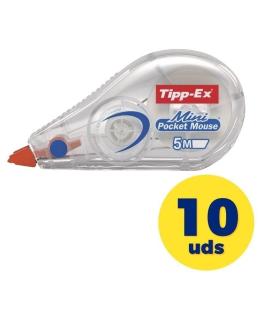 Caja de Correctores de Escritura en Cinta Bic Tipp-Ex Mini Pocket Mouse/ 5mm x 5m/ 10 unidades