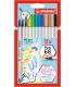 ESTUCHE CARTON 12 UNIDADES ROTULADOR PEN 68 BRUSH COLORES SURTIDOS STABILO 568 12-21