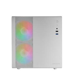 Caja Microatx Cube Gaming Mars Gaming Mc400 White Frontal Mesh Diseo Cube 3xventiladores 120mm Rgb Lateral De Cristal Templa