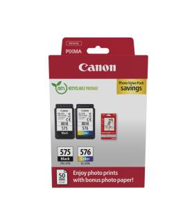 Cartucho De Tinta Original Canon PG-575 + CL-576 Multipack  Negro  Tricolor + Papel Fotogrfico